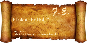 Ficker Enikő névjegykártya